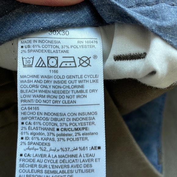 Old Navy Mens Brown Athletic Taper Pants with Built in Flex, Chino, size 30x30 - Picture 3 of 10